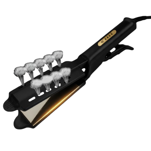 Ceramic dual-barrel hair waver with anti-scald silicone tip