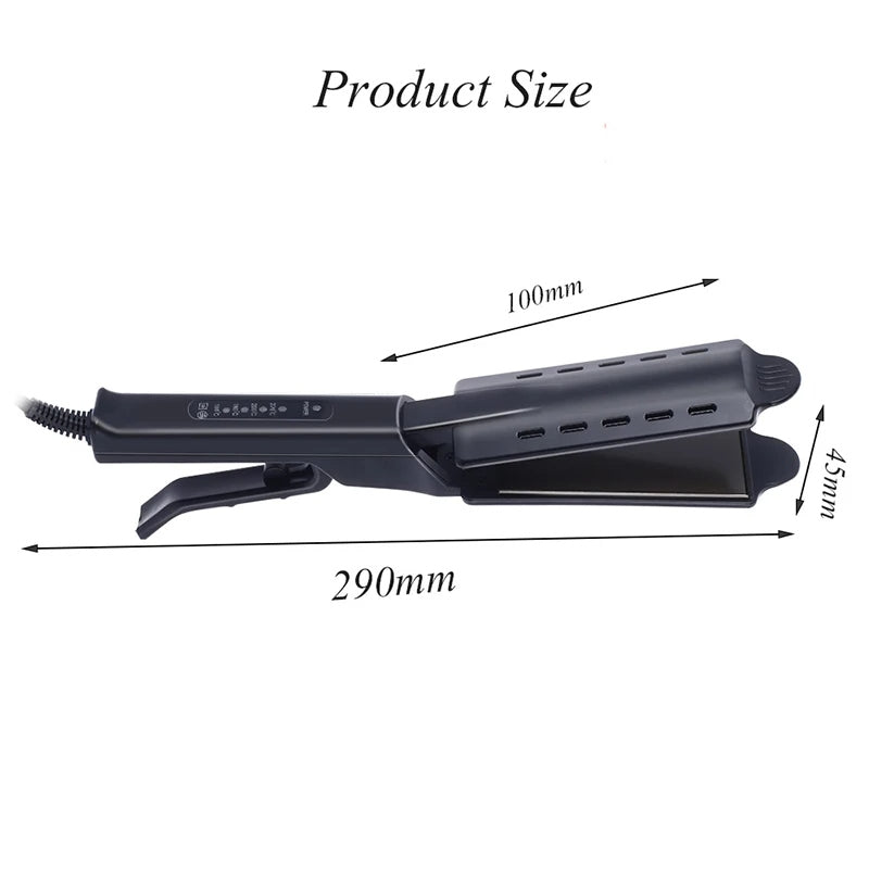 Ceramic dual-barrel hair waver with anti-scald silicone tip