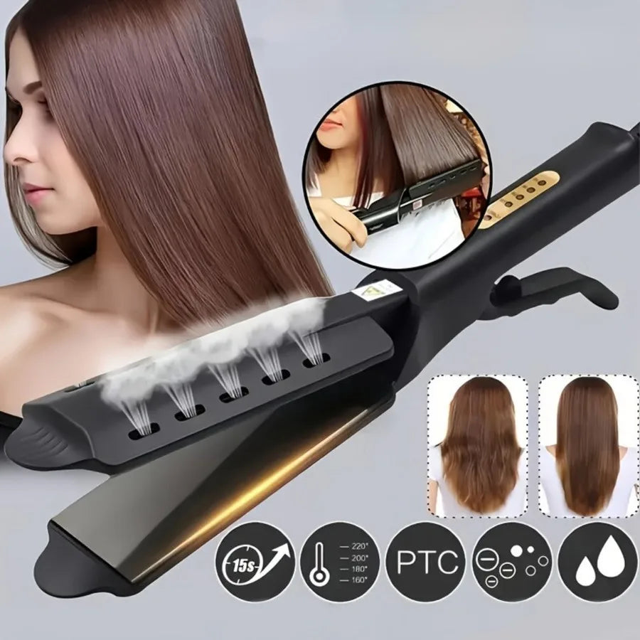 Wide-Panel Ceramic Flat Iron | Instant Straight & Shiny Hair